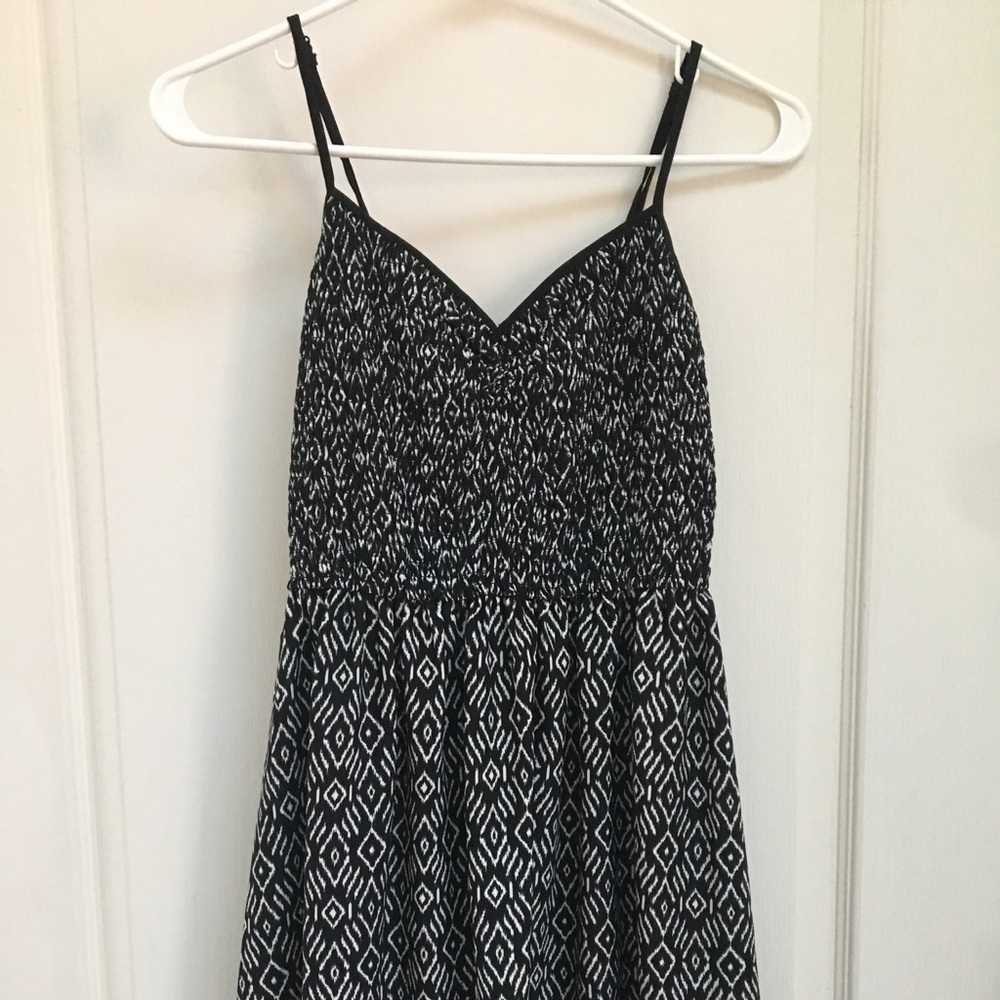 Patterned Black and White Dress